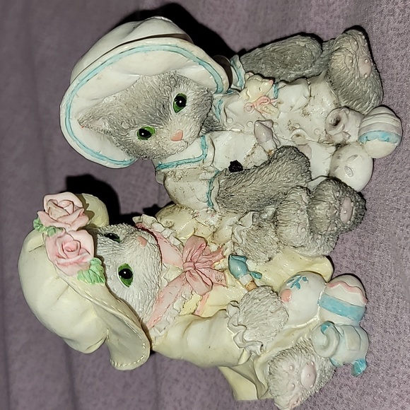 CALICO KITTENS VINTAGE 1994 RESIN FIGURINE YOU MAKE LIFE COLORFUL 102601 - Picture 1 of 5